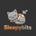Sleeping Cat Logo Grey Brown White